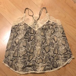 Love Stitch Snake Skin Pattern Lacy Top